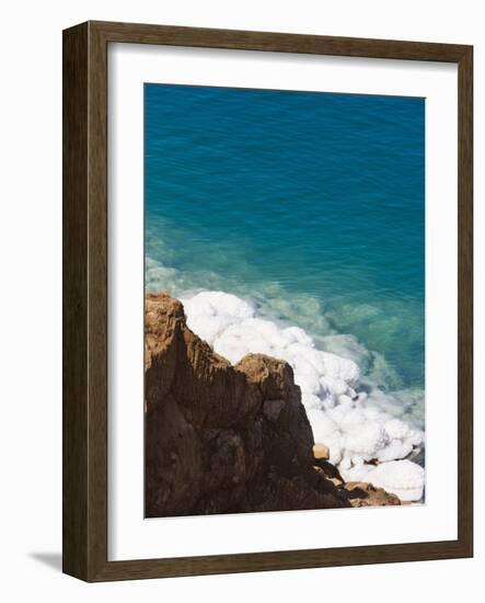 Deposit of Salt and Gypsum by the Cliff in Dead Sea, Jordan-Keren Su-Framed Photographic Print