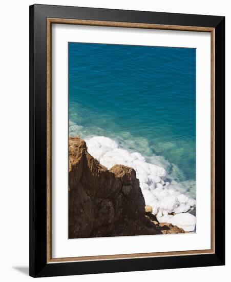 Deposit of Salt and Gypsum by the Cliff in Dead Sea, Jordan-Keren Su-Framed Photographic Print