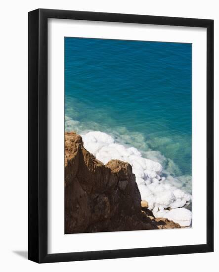 Deposit of Salt and Gypsum by the Cliff in Dead Sea, Jordan-Keren Su-Framed Photographic Print