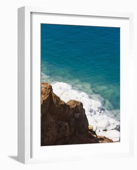 Deposit of Salt and Gypsum by the Cliff in Dead Sea, Jordan-Keren Su-Framed Photographic Print