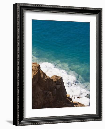 Deposit of Salt and Gypsum by the Cliff in Dead Sea, Jordan-Keren Su-Framed Photographic Print