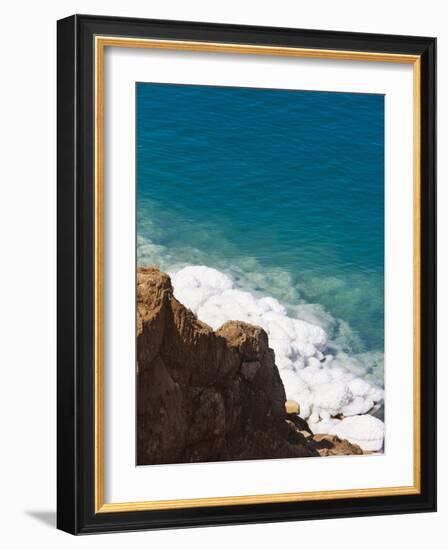 Deposit of Salt and Gypsum by the Cliff in Dead Sea, Jordan-Keren Su-Framed Photographic Print