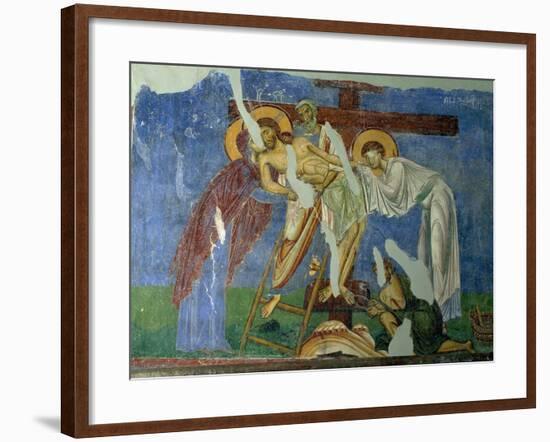 Deposition and Lamentation, circa 1164, Byzantine Fresco-null-Framed Giclee Print