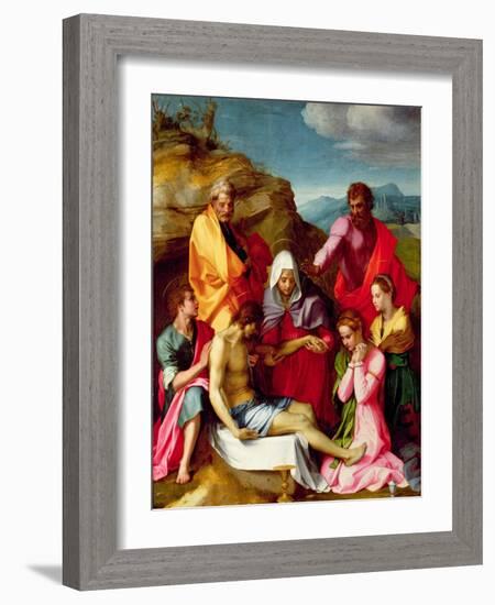 Deposition with Virgin Mary and Saints, 1523-24-Andrea del Sarto-Framed Giclee Print