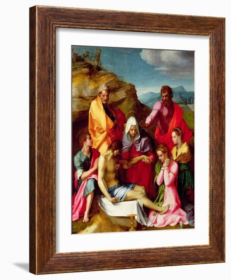 Deposition with Virgin Mary and Saints, 1523-24-Andrea del Sarto-Framed Giclee Print