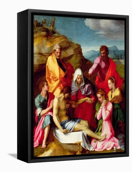 Deposition with Virgin Mary and Saints, 1523-24-Andrea del Sarto-Framed Premier Image Canvas