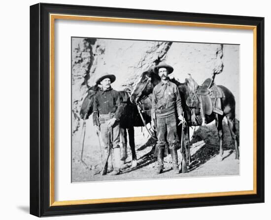 Deputy Sheriff C.H. Farnsworth and Ranger W.K. Foster on Patrol in Arizona, c.1903-null-Framed Photographic Print