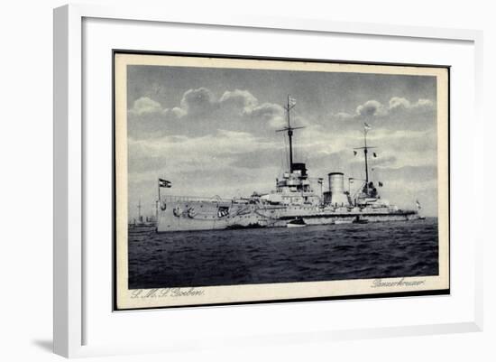 Der Dt. Panzerkreuzer Sms Goeben Auf Hoher See-null-Framed Giclee Print