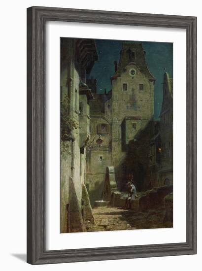 Der Eingeschlafene Nachtwaechter-Carl Spitzweg-Framed Giclee Print