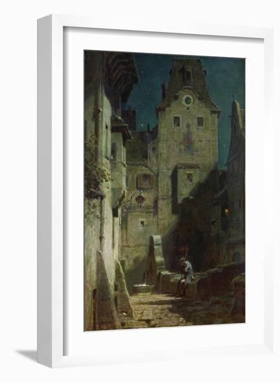 Der Eingeschlafene Nachtwaechter-Carl Spitzweg-Framed Giclee Print