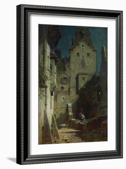 Der Eingeschlafene Nachtwaechter-Carl Spitzweg-Framed Giclee Print