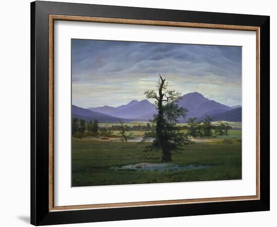 Der Einsame Baum (Dorflandschaft Bei Morgenbeleuchtung) (See also Image Number 1433, 1823-Caspar David Friedrich-Framed Premium Giclee Print