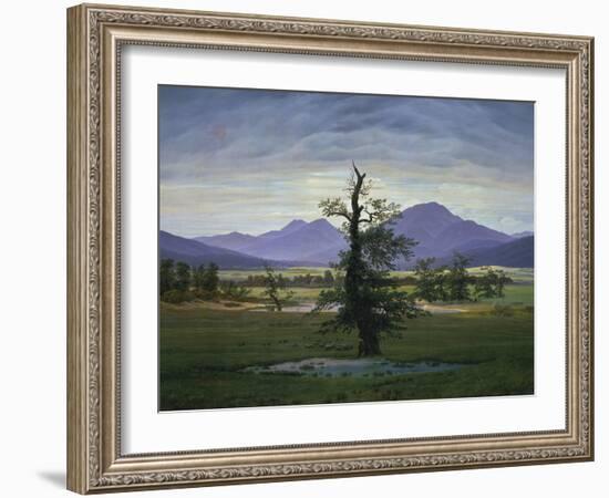 Der Einsame Baum (Dorflandschaft Bei Morgenbeleuchtung) (See also Image Number 1433, 1823-Caspar David Friedrich-Framed Giclee Print