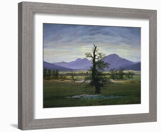 Der Einsame Baum (Dorflandschaft Bei Morgenbeleuchtung) (See also Image Number 1433, 1823-Caspar David Friedrich-Framed Giclee Print