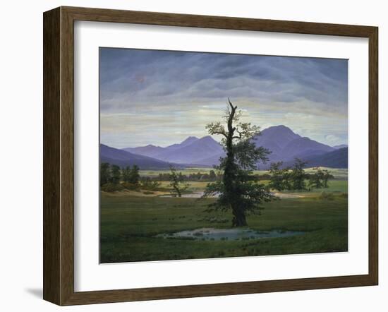 Der Einsame Baum (Dorflandschaft Bei Morgenbeleuchtung) (See also Image Number 1433, 1823-Caspar David Friedrich-Framed Giclee Print