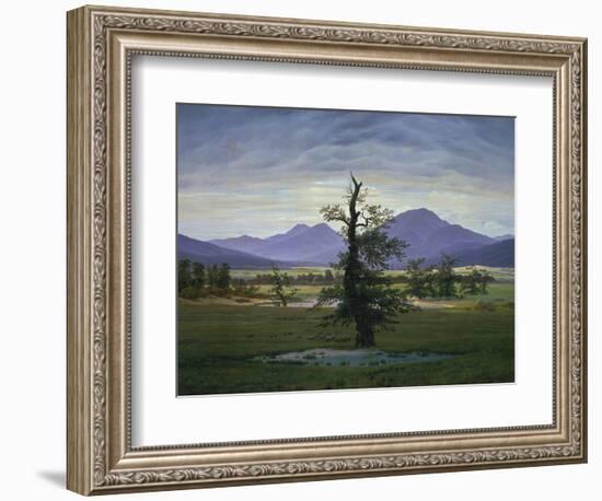 Der Einsame Baum (Dorflandschaft Bei Morgenbeleuchtung) (See also Image Number 1433, 1823-Caspar David Friedrich-Framed Giclee Print