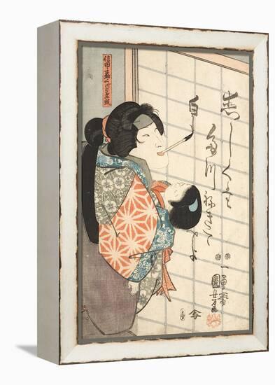 Der Frauendarsteller Bando Shuka als die weiße Füchsin Kuzunoha-Utagawa Kuniyoshi-Framed Premier Image Canvas