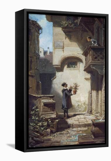 Der Gratulant. Um 1875-Carl Spitzweg-Framed Premier Image Canvas