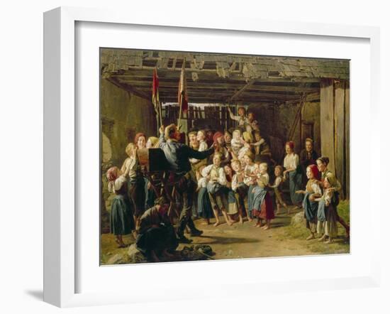 Der Guckkastenmann. 1847-Ferdinand Georg Waldmuller-Framed Giclee Print