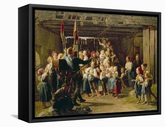 Der Guckkastenmann. 1847-Ferdinand Georg Waldmuller-Framed Premier Image Canvas