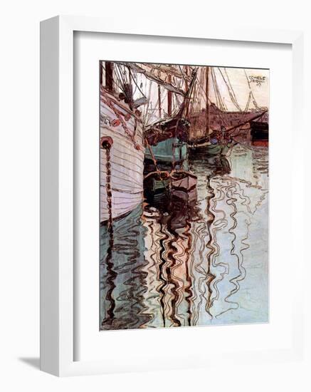 Der Hafen von Triest-Egon Schiele-Framed Art Print