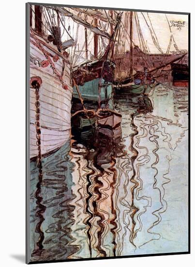 Der Hafen von Triest-Egon Schiele-Mounted Art Print