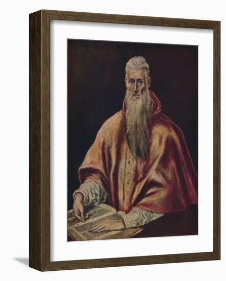 'Der Heilige Hieronymus Als Kardinal', (Saint Jerome as Cardinal), c1590-1600, (1938)-El Greco-Framed Giclee Print