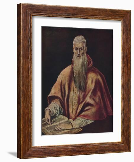 'Der Heilige Hieronymus Als Kardinal', (Saint Jerome as Cardinal), c1590-1600, (1938)-El Greco-Framed Giclee Print