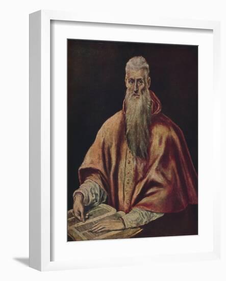 'Der Heilige Hieronymus Als Kardinal', (Saint Jerome as Cardinal), c1590-1600, (1938)-El Greco-Framed Giclee Print