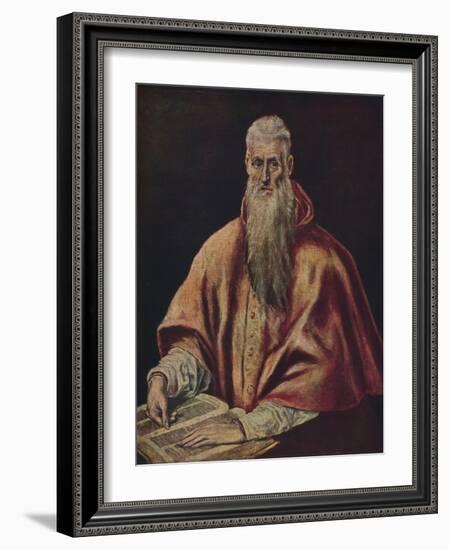 'Der Heilige Hieronymus Als Kardinal', (Saint Jerome as Cardinal), c1590-1600, (1938)-El Greco-Framed Giclee Print