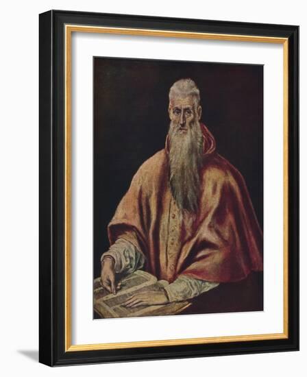 'Der Heilige Hieronymus Als Kardinal', (Saint Jerome as Cardinal), c1590-1600, (1938)-El Greco-Framed Giclee Print