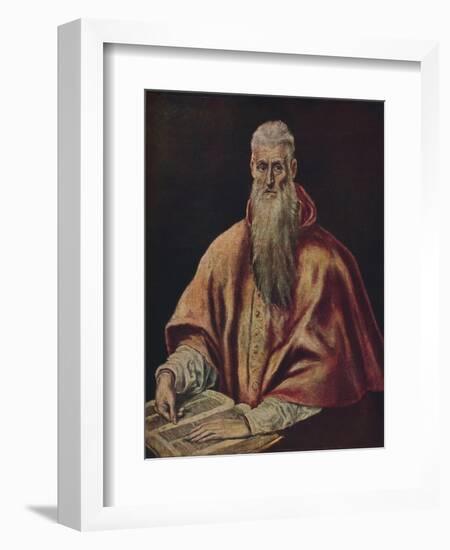 'Der Heilige Hieronymus Als Kardinal', (Saint Jerome as Cardinal), c1590-1600, (1938)-El Greco-Framed Giclee Print