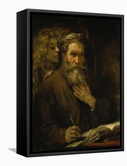 Der Hl,Matthaeus Und Der Engel, 1661-Rembrandt van Rijn-Framed Premier Image Canvas