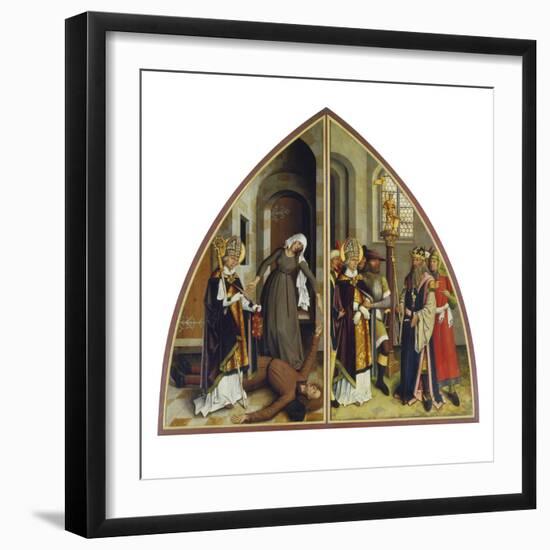 Der Hl.Valentin Heilt Den Fallsuechtigen Und Verweigert Den Goetzendienst-Bartholomaüs Zeitblom-Framed Giclee Print