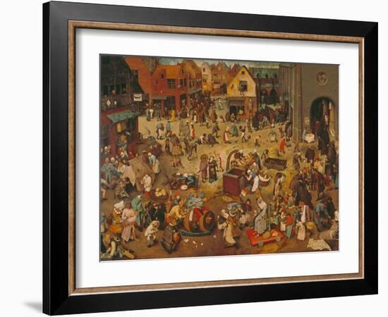 Der Kampf Zwischen Fasching Und Fasten, 1559-Pieter Bruegel the Elder-Framed Giclee Print