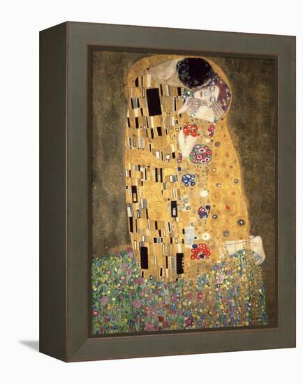 Der Kuss-Gustav Klimt-Framed Stretched Canvas