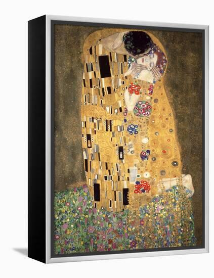 Der Kuss-Gustav Klimt-Framed Stretched Canvas