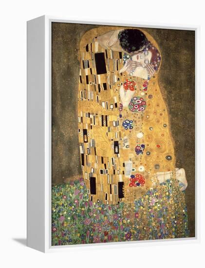 Der Kuss-Gustav Klimt-Framed Stretched Canvas