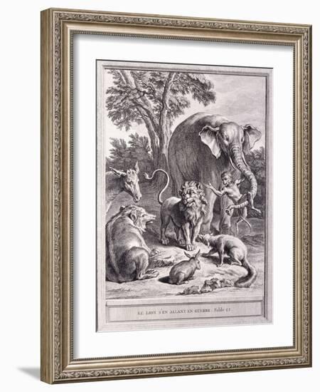 Der Löwe, der in den Krieg ziehen wollte (Le Lion s'en allant en Guerre)-Jean-Baptiste Oudry-Framed Giclee Print