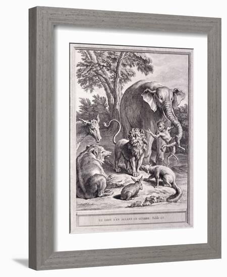 Der Löwe, der in den Krieg ziehen wollte (Le Lion s'en allant en Guerre)-Jean-Baptiste Oudry-Framed Giclee Print