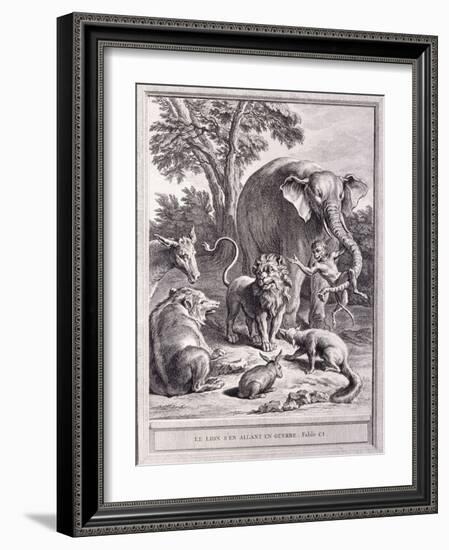 Der Löwe, der in den Krieg ziehen wollte (Le Lion s'en allant en Guerre)-Jean-Baptiste Oudry-Framed Giclee Print