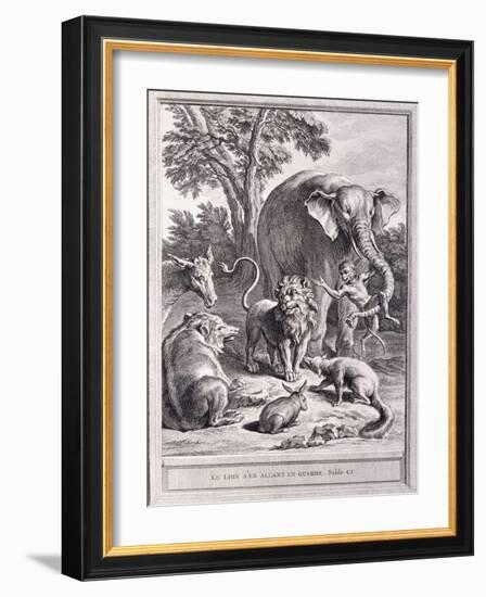 Der Löwe, der in den Krieg ziehen wollte (Le Lion s'en allant en Guerre)-Jean-Baptiste Oudry-Framed Giclee Print