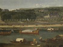 Vue de la Grande Cascade, des parterres et du château de Saint-Cloud prise de la Seine avant 1671-der Meulen Adam Frans Van-Framed Giclee Print