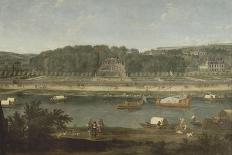 Vue de la Grande Cascade, des parterres et du château de Saint-Cloud prise de la Seine avant 1671-der Meulen Adam Frans Van-Framed Giclee Print