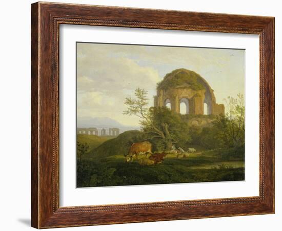 Der Minervatempel östlich von Rom. 1830-Ludwig Richter-Framed Giclee Print