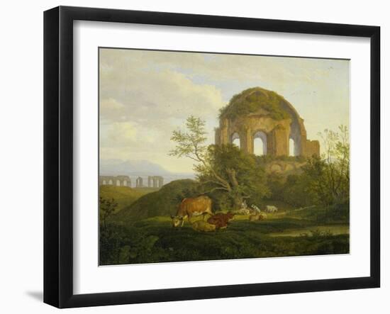 Der Minervatempel östlich von Rom. 1830-Ludwig Richter-Framed Giclee Print