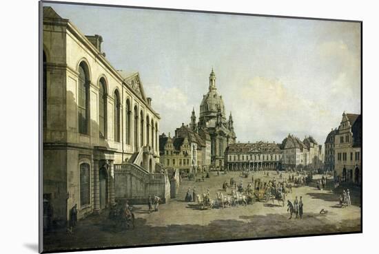 Der Neumarkt Zu Dresden, Vom Juedenhofe Gesehen, 1749-Bernardo Bellotto-Mounted Giclee Print