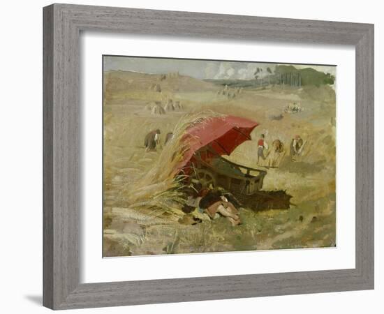 Der rote Schirm. Um 1860-Franz Von Lenbach-Framed Giclee Print