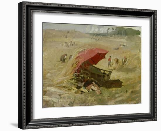 Der rote Schirm. Um 1860-Franz Von Lenbach-Framed Giclee Print