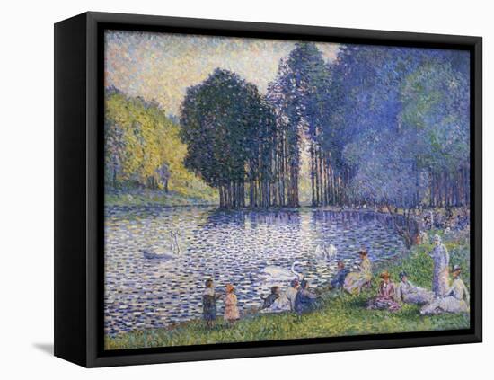 Der See im Bois de Bologne. Le Lac du Bois de Boulogne. 1899-Henri Edmond Cross-Framed Premier Image Canvas